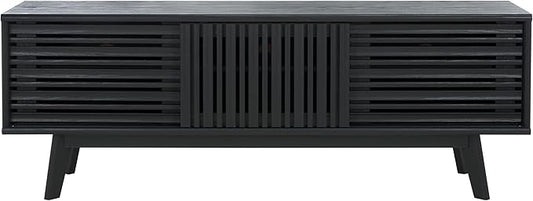 SAFAVIEH ESMA TV Stand for up to 65" Flatscreen – Black, Sliding Doors by SAFAVIEH