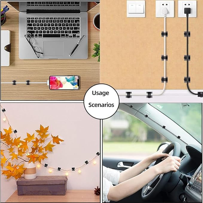 ITUGOU 100 PCS Adhesive Cable Clips Cord Organizer, Wire Holder - Image 6
