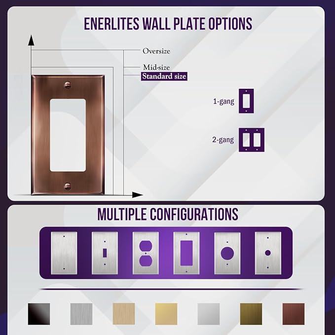 ENERLITES Decorator Switch or Outlet Metal Wall Plate, Stainless Steel Outlet - Image 5