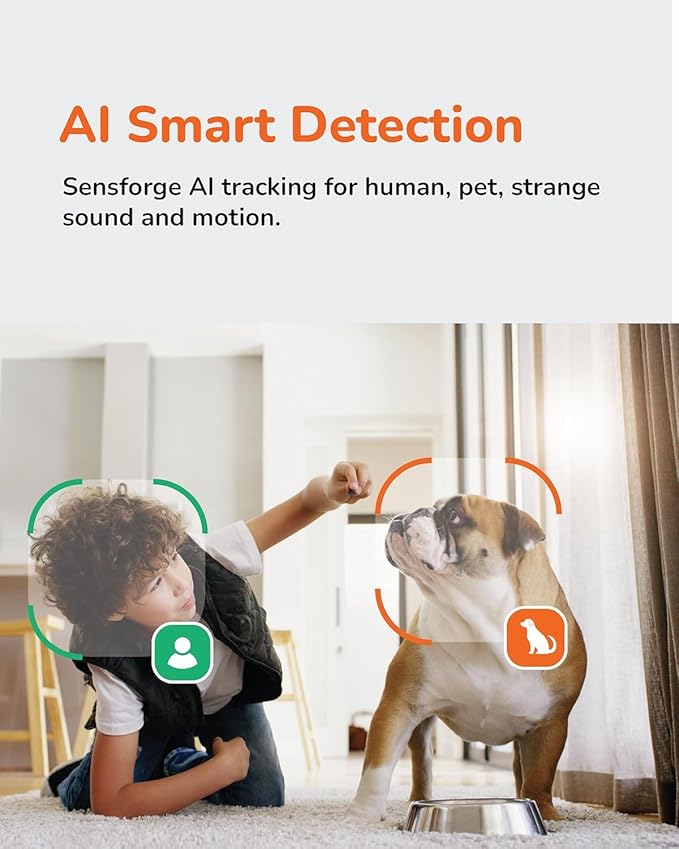 Sensforge 2.5K White Indoor Pan-Tilt Dome Security Camera, AI Human & Pet - Image 4