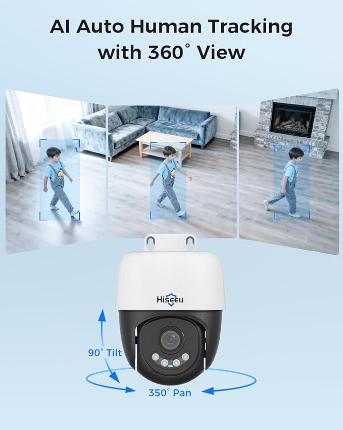 【4K HD+360°View】 Hiseeu 4K PoE Security Camera System, Auto Human Tracking - Image 4