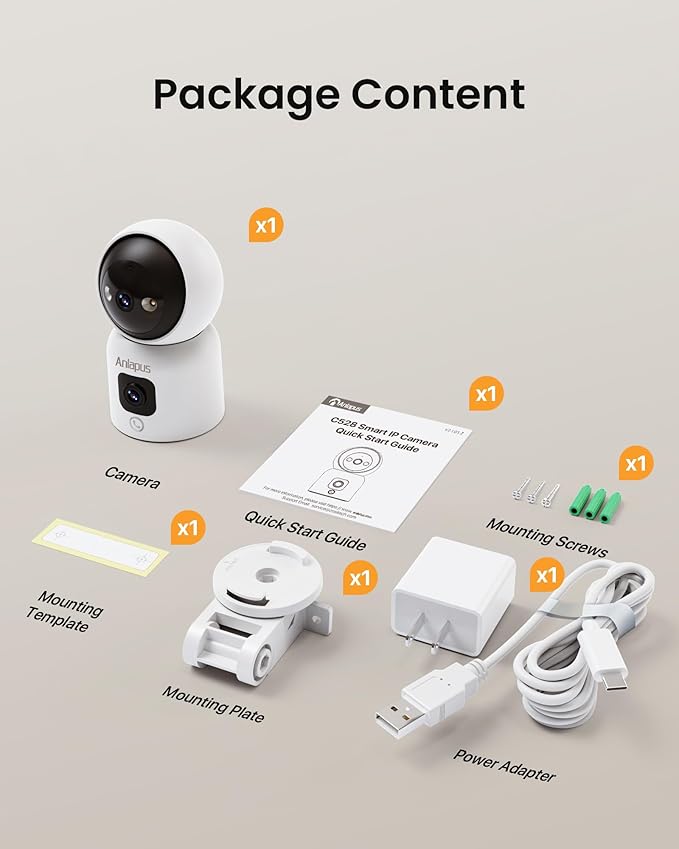 Anlapus 2 x A51D 4MP Dual Lens Indoor Security Camera, Motion Detect, Auto Track - Image 9