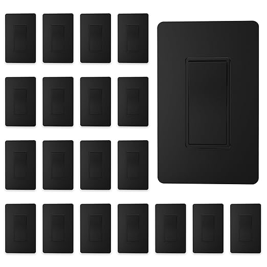 ThunderWay Matte Black Single Pole Decorator Light Switch by ThunderWay