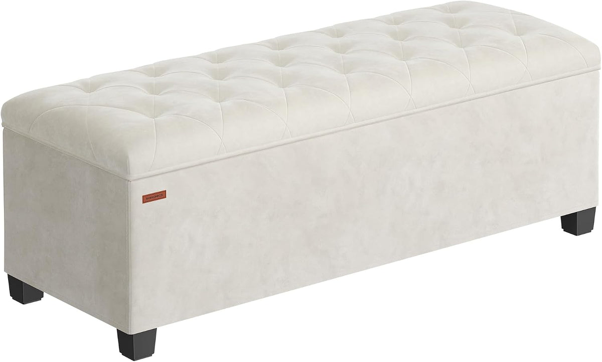 songmics storage ottoman bench, foot rest with legs, main product view