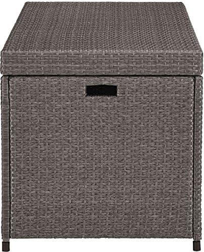 crosley furniture palm harbor outdoor storage box, front angle view