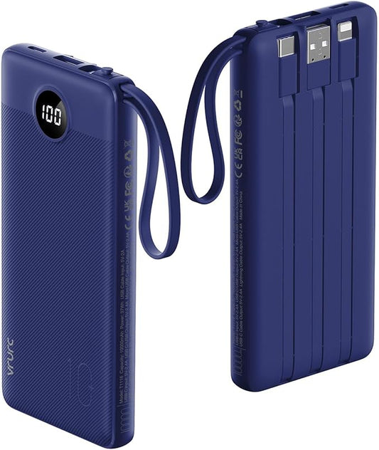 VRURC Portable Charger for iPhone, USB C Power Bank 10000mAh, Slim Travel by Home