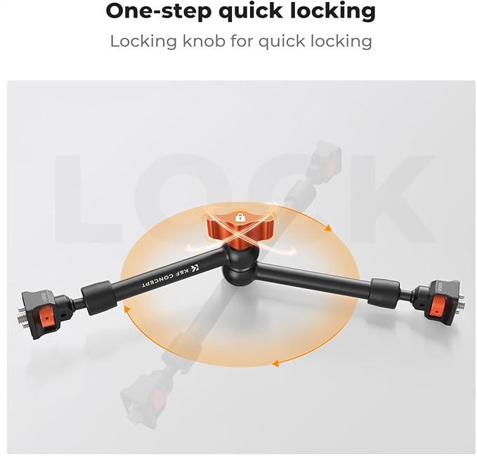K&F CONCEPT 11" Magic Arm 1/4" Screw 360° Ball Heads Articulating Friction - Image 6