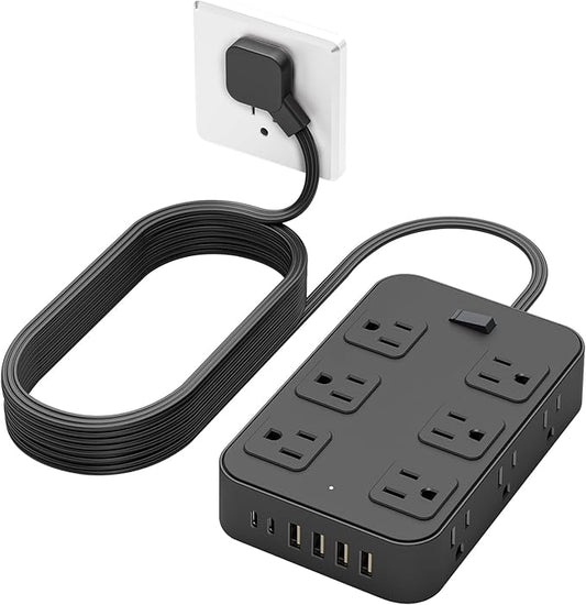 Solidock Flat Plug Power Strip Surge Protector 5 Ft Extension Cord by Unknown