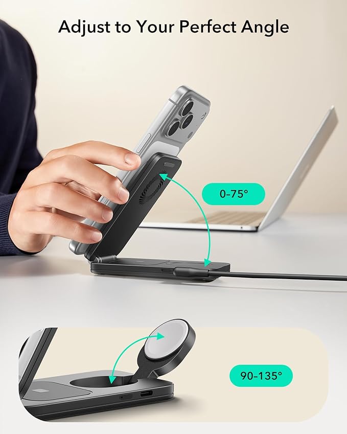 ESR 3 in 1 Charging Station for Apple, Qi2.2 25W MagSafe Charger - Image 9