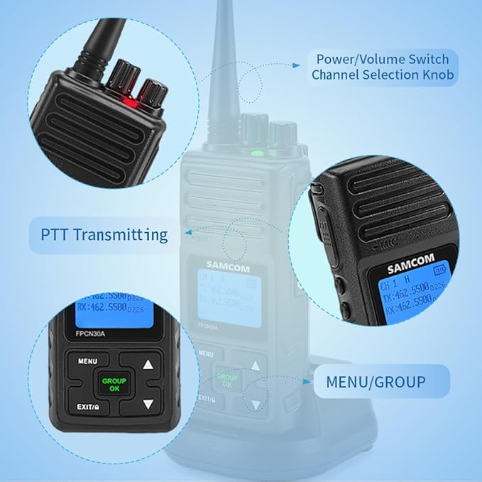 SAMCOM Two Way Radio with Shoulder Speaker Mic, 5W High Power 2 Way Radios Long - Image 6
