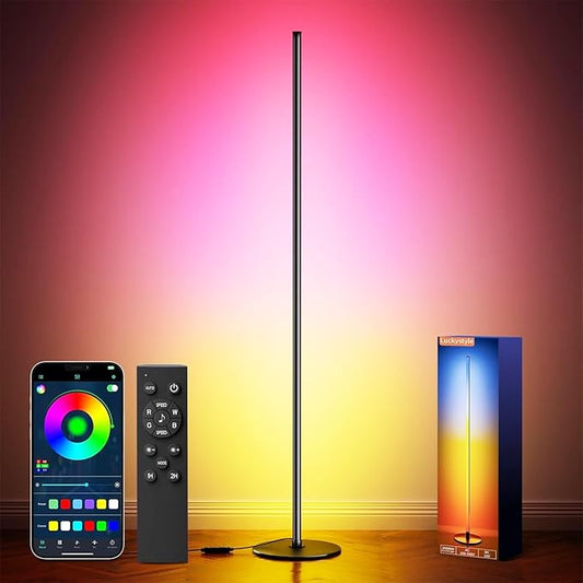 luckystyle Smart RGB+IC Corner Floor Lamp, Bright LED Tall Modern Floor Lamp by luckystyle