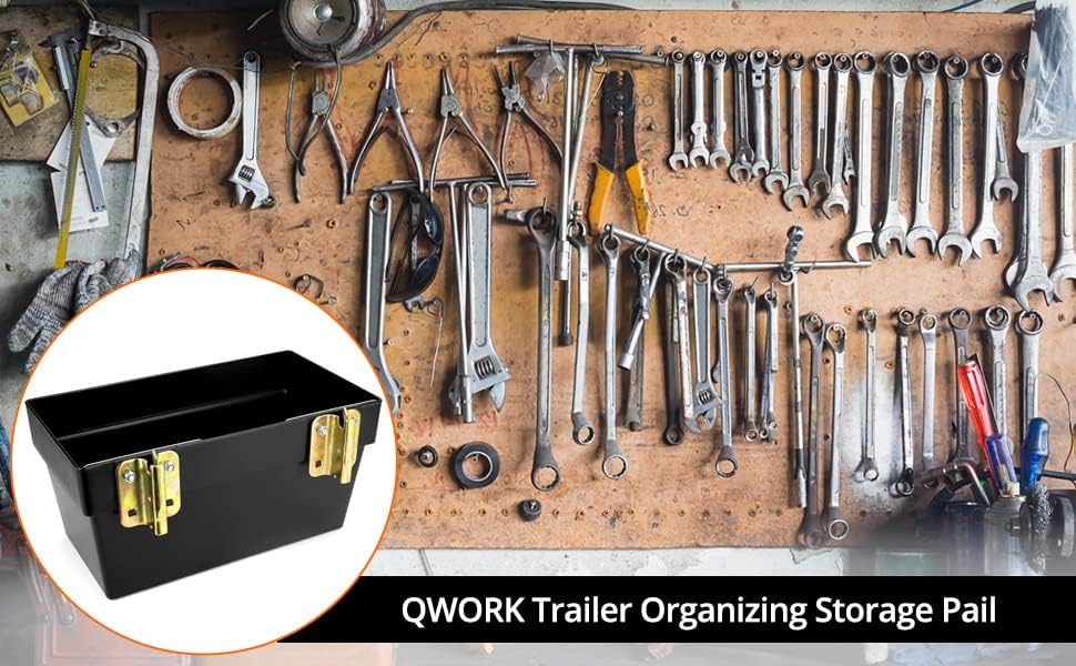 qwork heavy duty track basket | 2 pack, front angle view