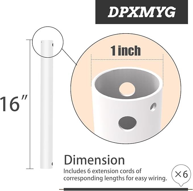 DPXMYG 16 inch Ceiling Fan Downrod - Image 2