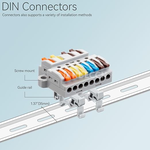 JANDECCN 6pcs DIN Rail Terminal Blocks, DIY Splicing Wire Connectors - Image 3
