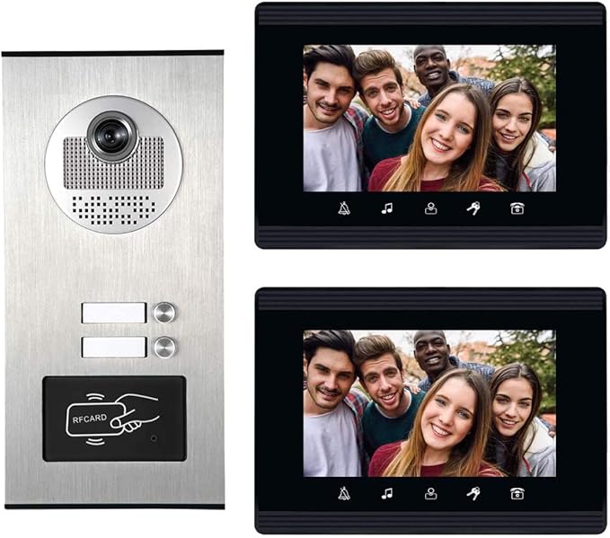 AMOCAM Upgrade Versions 2 Units Apartment Intercom System 7 inch Touch Monitor by AMOCAM