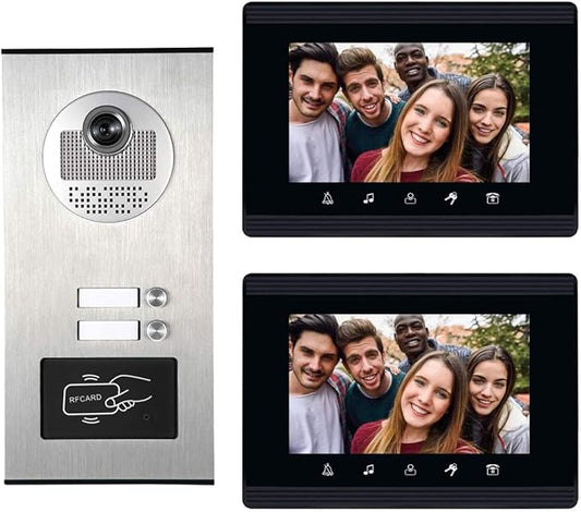 AMOCAM Upgrade Versions 2 Units Apartment Intercom System 7 inch Touch Monitor by AMOCAM