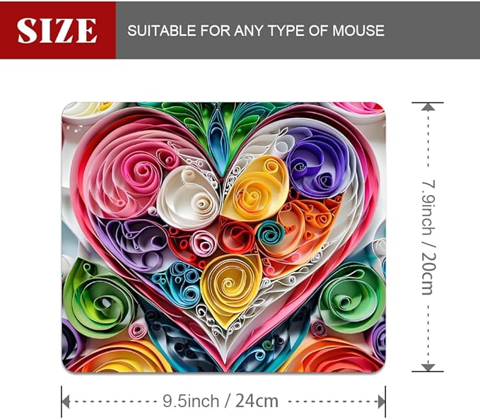 Love Flower Square Mouse pad, Waterproof, Anti Slip Rubber Base, Computer Mouse - Image 2