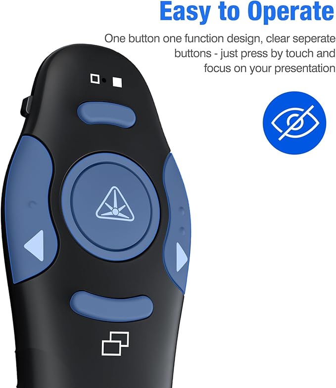 DinoFire Presentation Remote, RF 2.4GZ Rechargeable USB Slide Clicker - Image 3