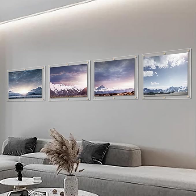 Kalami 16x20 Clear Acrylic Wall Mount Picture Frame Self Adhesive, No Drill - Image 5