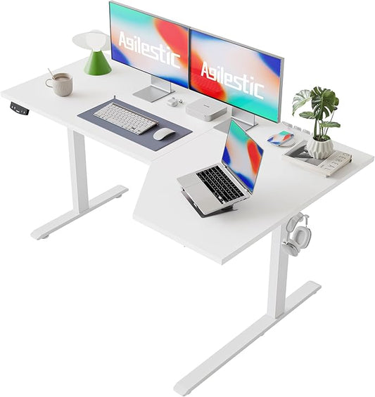 Agilestic Electric Standing Desk, L-Shaped 59 Inches Height Adjustable Desk by Agilestic