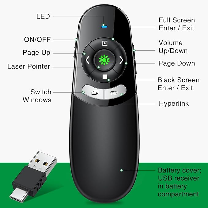 2 in 1 USB Type C Presentation Clicker - Image 6
