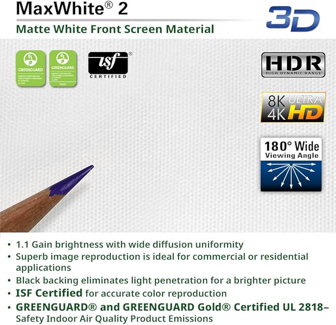 Elite Screens ezCinema 2 Projector Screen, 107-inch 16:9 Manual Floor Pull Up - Image 8