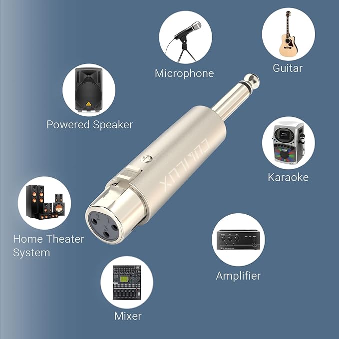 Cubilux Unbalance XLR Female to 1/4” TS Male Converter, XLR to 6.35mm TS Mono - Image 3