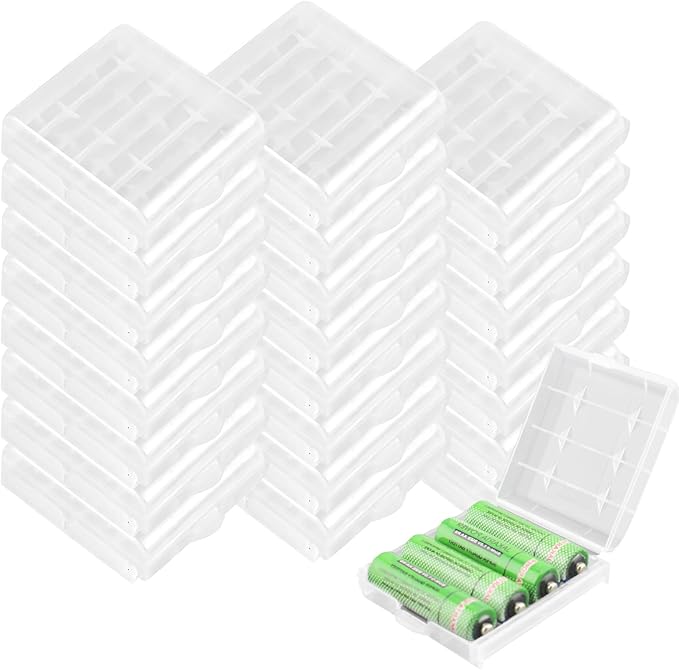 KEEPOW 24 Pcs AA/AAA Battery Storage Case Holder Box by KEEPOW
