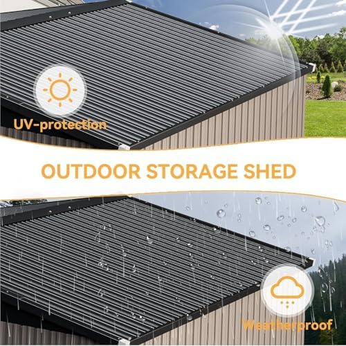 aoxun 12 x 10ft outdoor storage shed with, side view
