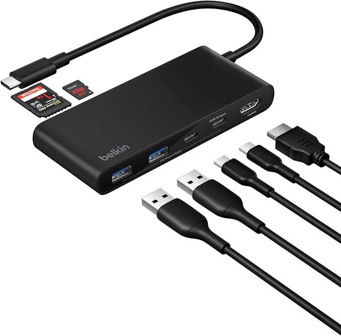 Belkin USB C Hub, 7-Port Hub w/ 4K HDMI Display @ 60Hz, SD & MicroSD, 100W by Belkin