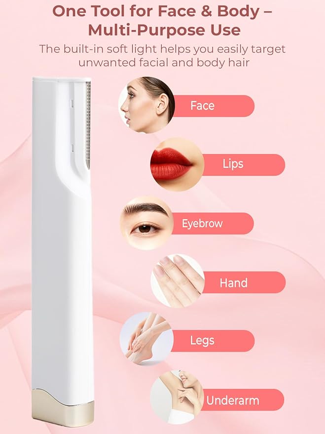 Dermaplane Facial Razor for Women – Electric 3-Speed Sonic Face Hair Removal - Image 4