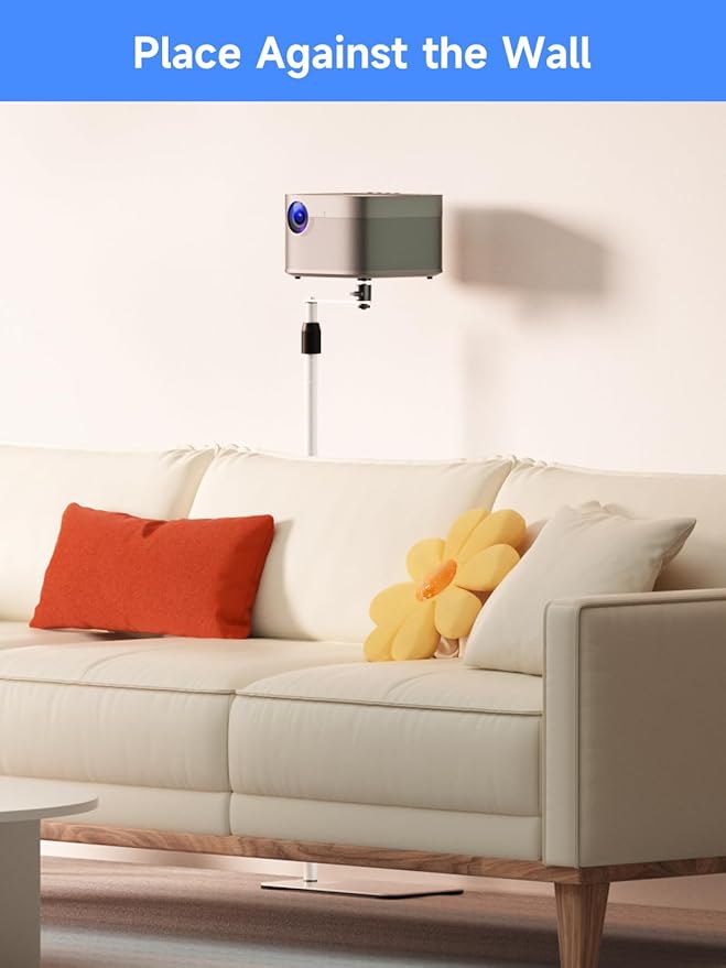 suptek 63.9” Extendable Projector Stand Against Wall Hidden Stand, 360°Swivel - Image 3