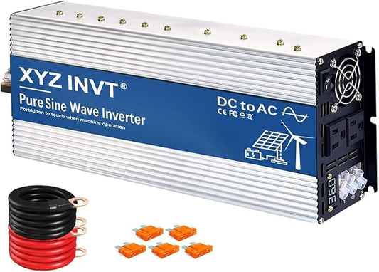 XYZ INVT 3000W Pure Sine Wave Inverter 36V to 120V AC, 6000W Peak Power by XYZINVT