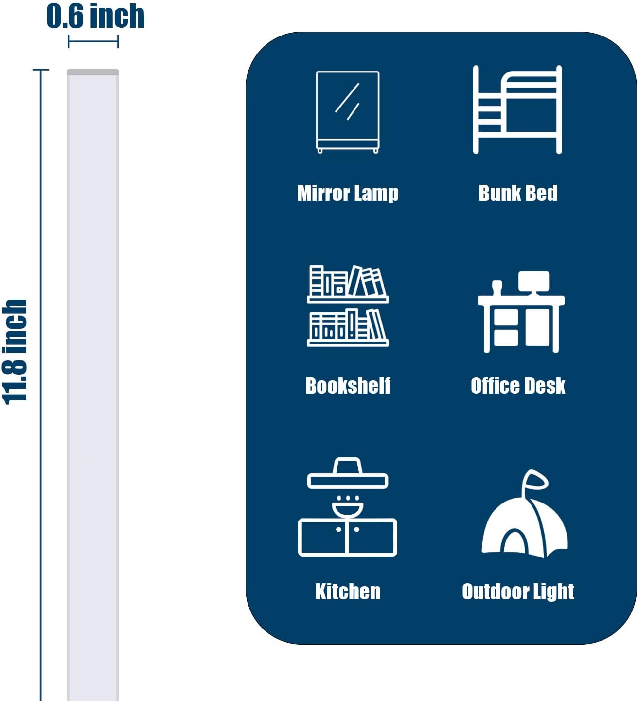 DWEPTU USB Powered Under Cabinet Lighting, 12" Tool-Free Mount Dimmable LED Strip for Pantry & Workspace