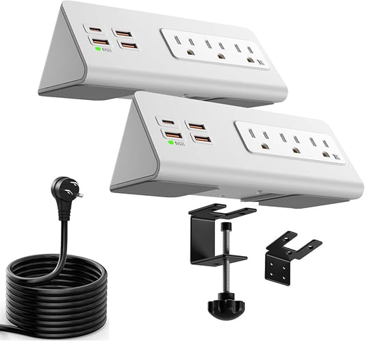 Upgraded Version Edge Mount Power Strip by QZUKOY