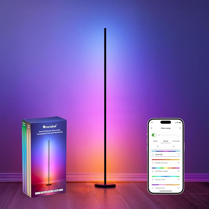 Nanoleaf Matter Smart Floor Lamp, LED Standing Lamps Work by NANOLEAF