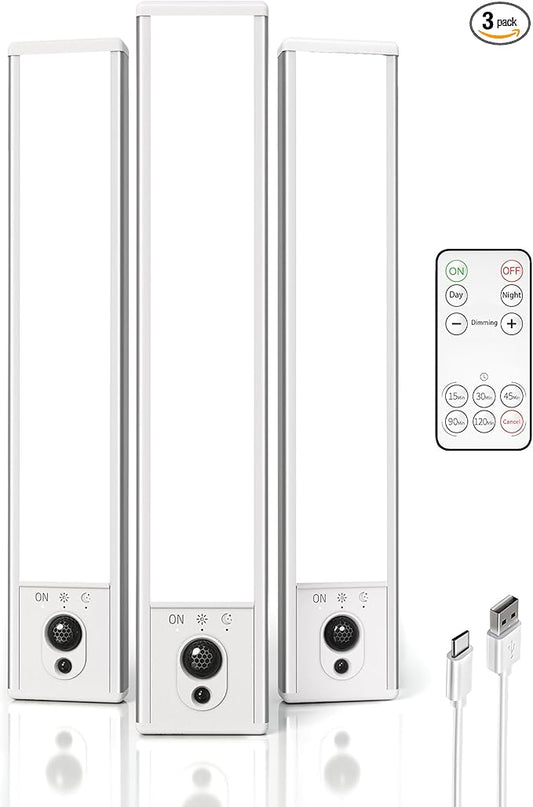EZVALO 3 Pack Under Cabinet Lighting, Rechargeable Motion Sensor Light by EZVALO