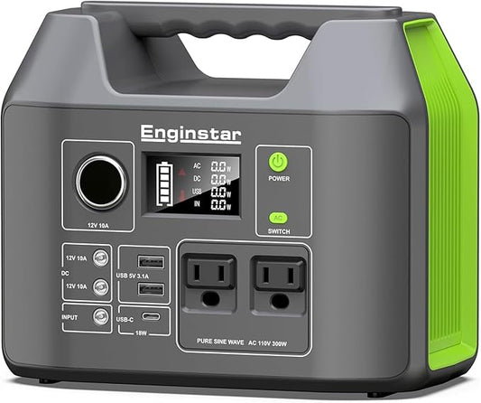 Solar Generator, 296Wh Portable Power Station, 110V Pure Sine Wave, 80000mAh by ENGINSTAR