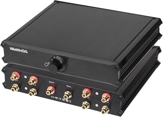 4-in 1-Out Pro RCA Audio Switch Box Audio Converter 4 Channels 1-in 4-Out HiFi by WisWinDa