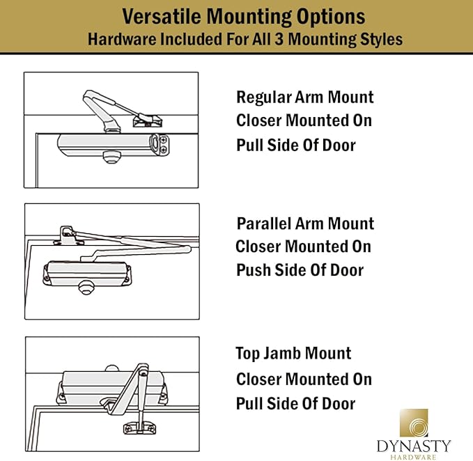 Dynasty Hardware Door Closer, Grade 1 Heavy Duty Commercial Hydraulic Closer - Image 5