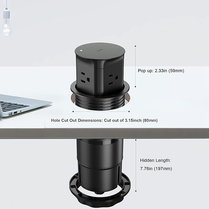 Jgstkcity Pop up Outlet for Kitchen Counter Island, Pop Out Outlet Station - Image 6