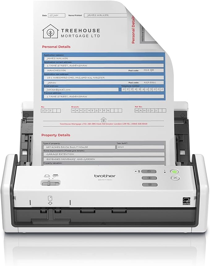 Brother ADS-1300 Compact Desktop Scanner | Scan Speeds of Up to 30ppm | Single by Brother