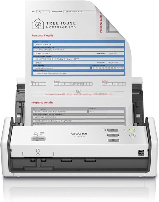 Brother ADS-1300 Compact Desktop Scanner | Scan Speeds of Up to 30ppm | Single by Brother
