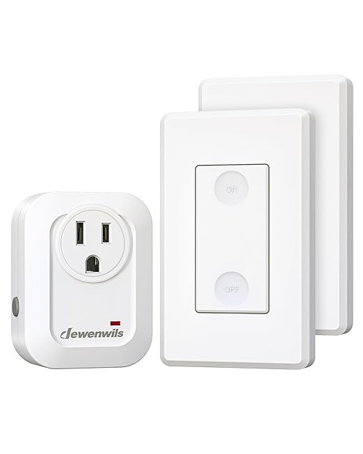 DEWENWILS Wireless Remote Wall Switch and Outlet, No Wiring, On Off Power Plug by DEWENWILS