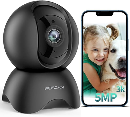 FOSCAM 3K 5MP WiFi Pet Cameras for Home Security, 2.4GHz Indoor Camera Baby by Foscam