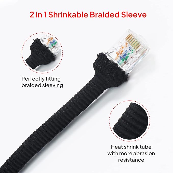 Sonoreboom 2 in 1 Heat Shrink Braided Sleeving Fabric Tubing-Ideal fit - Image 2