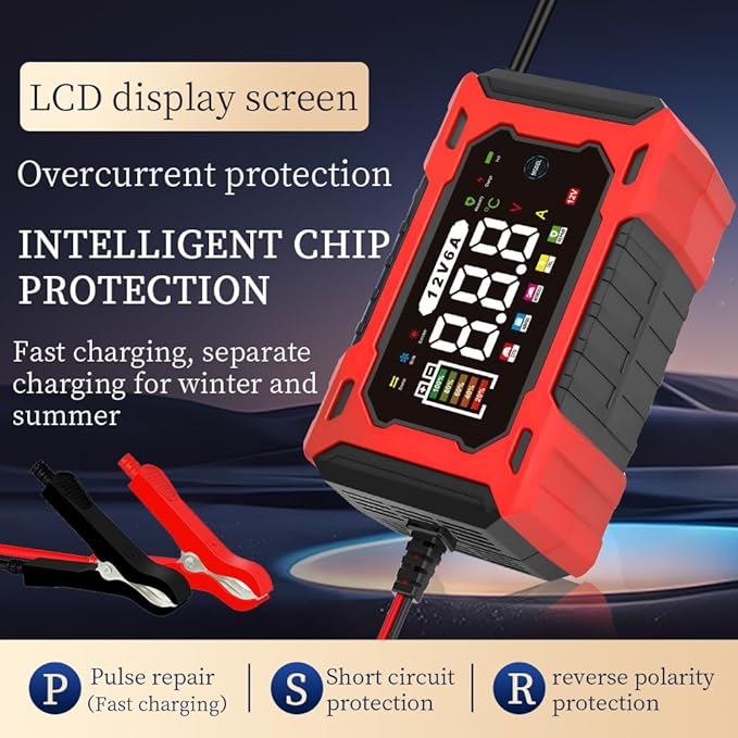 6-Amp 12V Smart Car Battery Charger, Battery Maintainer Trickle Charger - Image 4