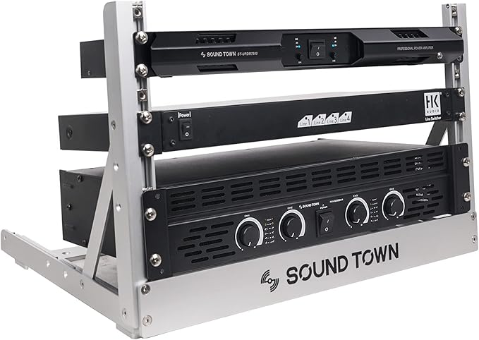 Sound Town 6U Aluminum 2-Post Desktop Open-Frame Rack, Angle Adjustable - Image 2