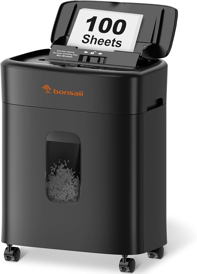 Bonsaii 100 Sheets Auto Feed Paper Shredder, Micro-Cut Heavy Duty Shredder / by bonsaii