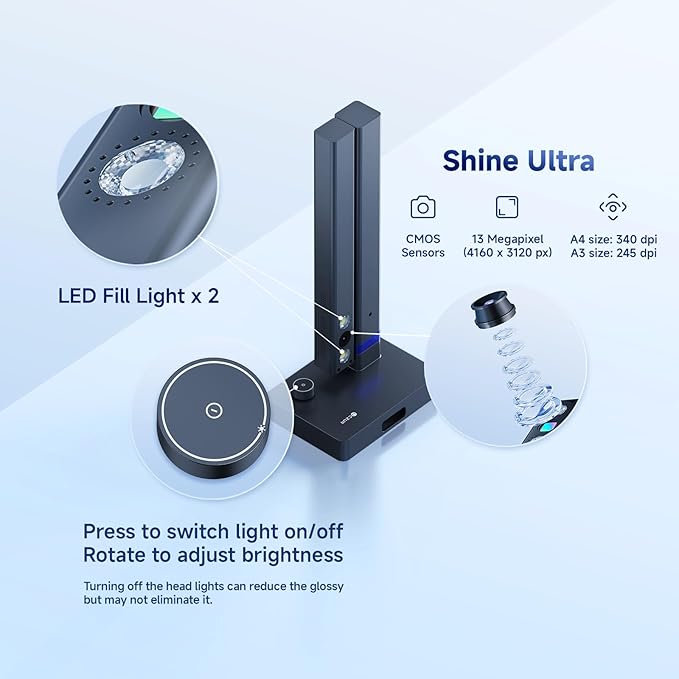CZUR Shine Ultra Smart Portable Document Scanner, Thin Book Scanner - Image 2